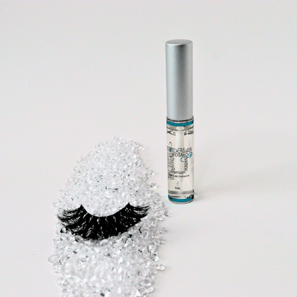 Klutch Kosmo Premium Crystal Clear Lash Adhesive – ultra-clear, no-tint adhesive for seamless, long-lasting false lash application.