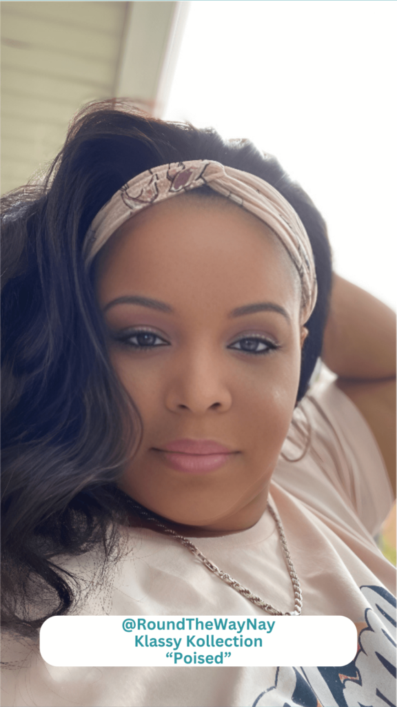 Founder of Klutch Kosmo, @RoundTheWayNay, wearing Poised lashes from the Klassy Kollection – soft glam look with Krystal Band™ comfort.